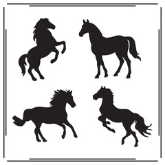 Horse silhouette, Horse illustration , Horse clipart, Horse vector , Horse icon , black Horse , Horse illustration on white background, Horse vector illustration ,