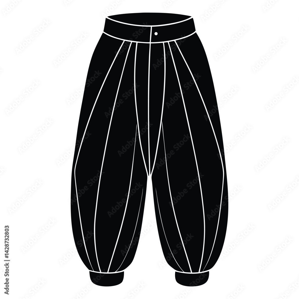 Poster isolated black vector dancer using element baggy pants with white background