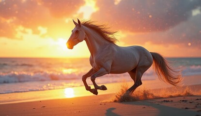 horse at sunset