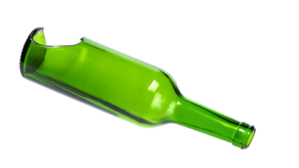  glass shard piece wine bottle in flying isolated on white background PNG. GENERATIVE AI