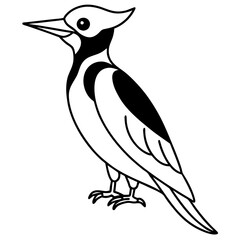 Minimalist Woodpecker Line Art Vector
