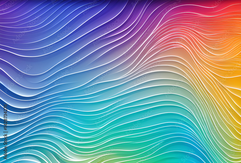Poster new rainbow bright gradient background with mixed colors with tile transition, threads top, in good 