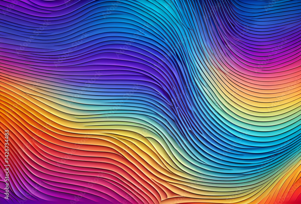 Poster new rainbow bright gradient background with mixed colors with tile transition, threads top, in good 