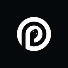 phyton snake initial letter P logo design