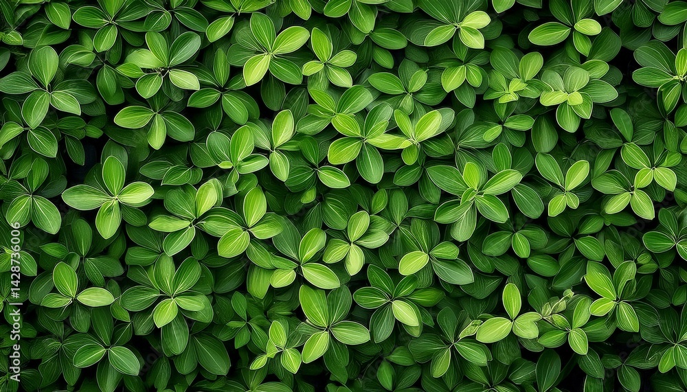 Poster high resolution close up of fresh nature spring bushes wall pattern green leaf plant greenery grass 