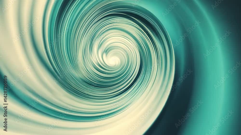 Poster swirling abstract pattern in teal and turquoise mesmerizing motion of fluid depth and texture, capti