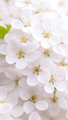 Obraz premium Close-up of delicate, pure white blossoms