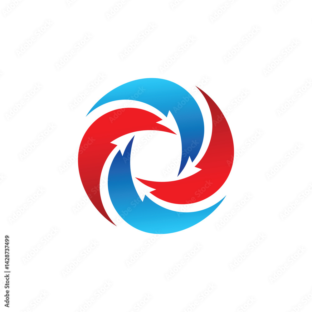 Poster recycle rotate cycle arrow four element