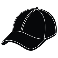 Isolated Black Vector Dancer using Element cap turned backwards  With White Background