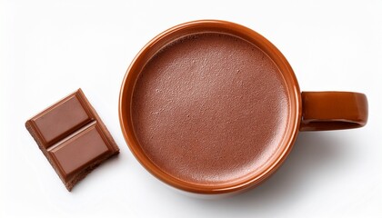 hot chocolate isolated on white background top view
