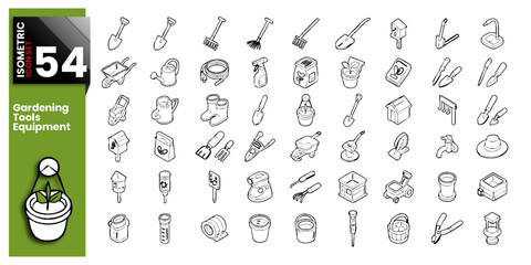 Isometric icon Pack Theme Gardening Tools Equipment