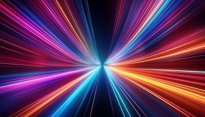 futuristic high speed motion light trails in vibrant abstract composition