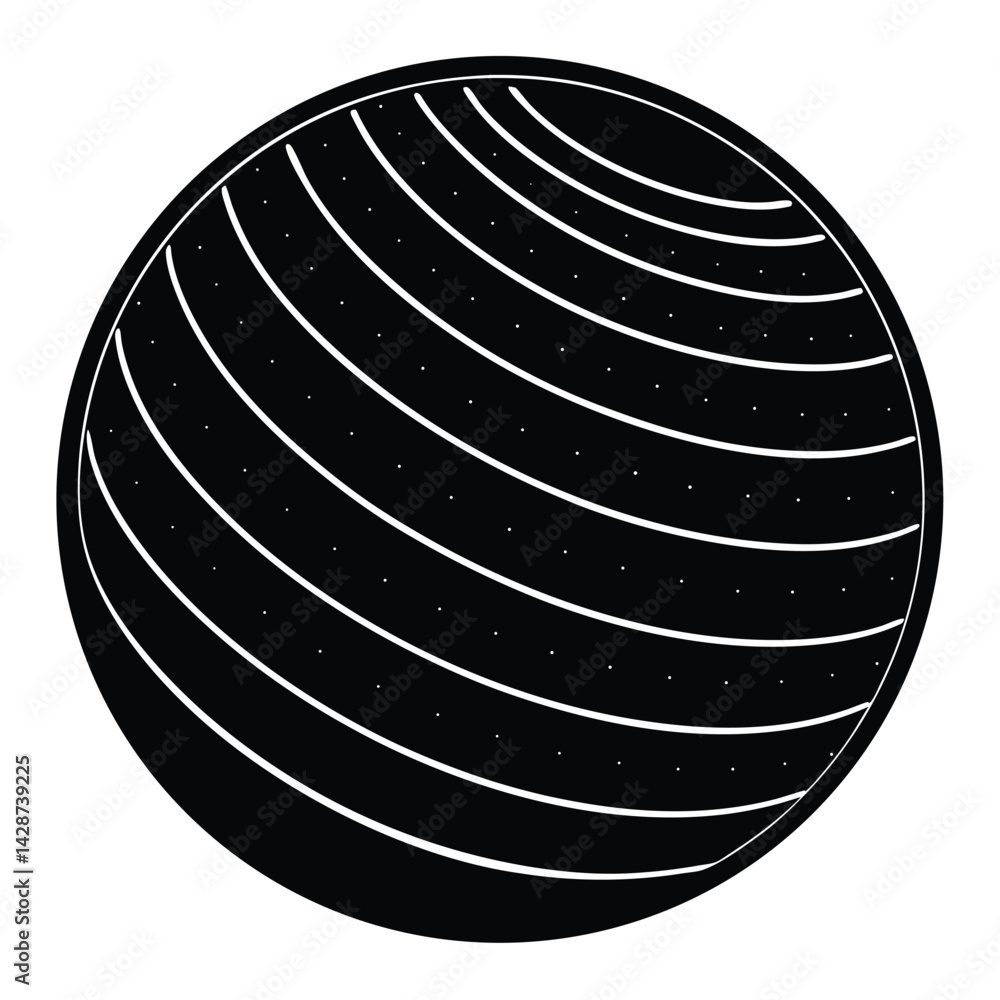 Poster isolated black vector dancer using element core ball with white background