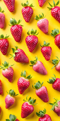 Strawberries in delectated mood and unnatural colors on different background
