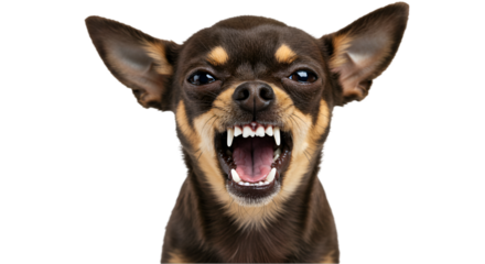 Aggressive chihuahua dog portrait