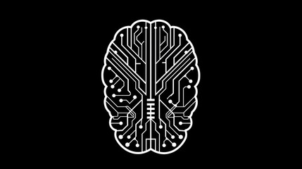 Line art icon of artificial intelligence with brain and circuits stock photo --ar 16:9 --raw --v 6 Job ID: f586315e-f34d-4e53-9db5-6fc7fc9175ba
