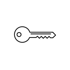 Key icon in minimalist line art style representing access and security
