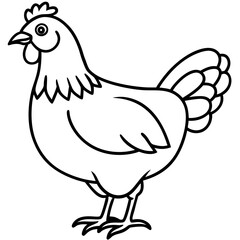 Elegant Chicken Outline Illustration