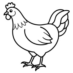 Elegant Chicken Outline Illustration