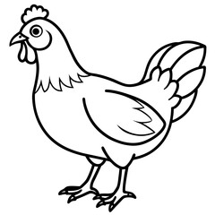 Elegant Chicken Outline Illustration