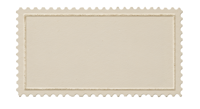 Blank beige postage stamp frame