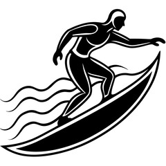 silhouette surfer riding wave dynamic pose