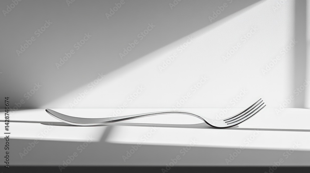 Poster sleek fork in minimalist setting
