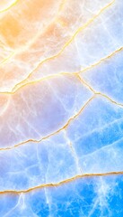 Obraz premium Colorful marble texture with gold veins, gradient blue to orange