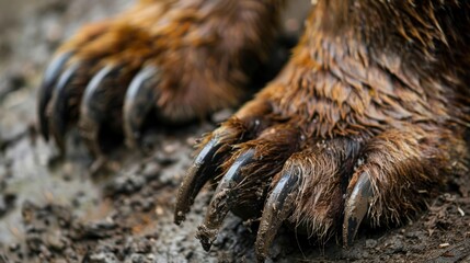 Close-up of sharp bear claws stock photo --ar 16:9 --raw --v 6 Job ID: 5d7873a3-2d00-4605-86b4-f3c3bfb2405f