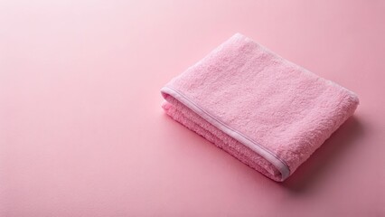 Soft Pink Towel on Pink Surface, pastel pink, linen product,  pastel pink