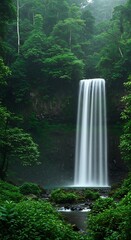 Emerald Curtain of the Forest AI Generated