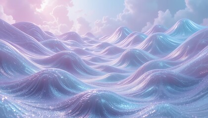 Pastel Dream Waves: A Serene, Glittering Seascape