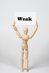 weakのカードを持ったデッサン人形