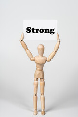 Strongのカードを持ったデッサン人形