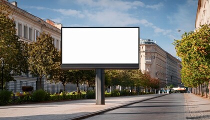 Fototapeta premium mockup of an empty billboard on the side of a street