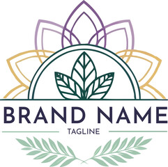 Nature inspired modern and stylish logo design for clothing brand. Generative AI.