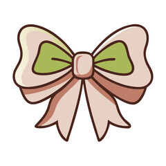 green ribbon bow