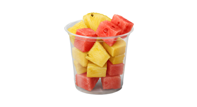 Cubed watermelon and pineapple fruit mix