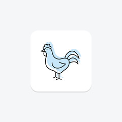 Rooster, vector, pixel perfect, illustrator file