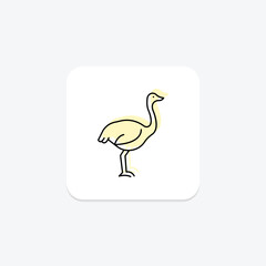 Ostrich, vector, pixel perfect, illustrator file