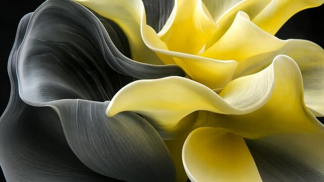 Abstract yellow and gray flower petals