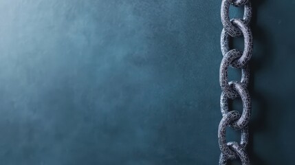 Close-up of Metallic Chain Links on a Dark Background