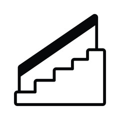 Creatively designed outline style icon of wooden staircase