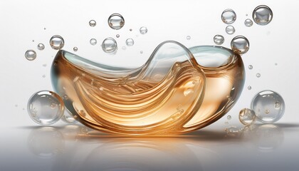serum or liquid gel moisturizer with bubbles isolated on white background generative ai