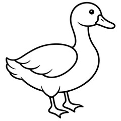 Elegant Duck Outline Illustration
