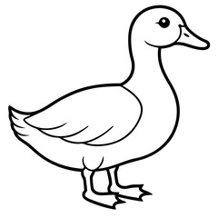 Elegant Duck Outline Illustration