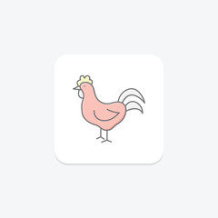 Rooster, vector, pixel perfect, illustrator file