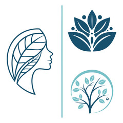 Naklejka premium Nature-Inspired Beauty and Wellness Logos
