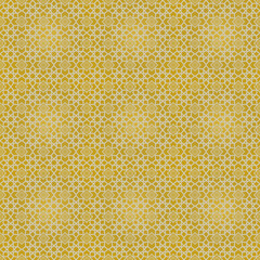 Seamless Islamic geometric pattern vector with traditional Arabic design. Featuring interlocking yellow lines and symmetrical structure. Ideal for backgrounds, wallpapers, textile prints, tiles