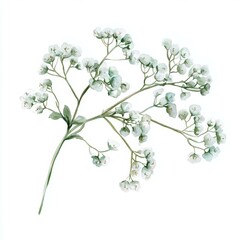 Delicate Bloom Study Water Color Painting Botanical Illustration Minimalist Light And Airy Design